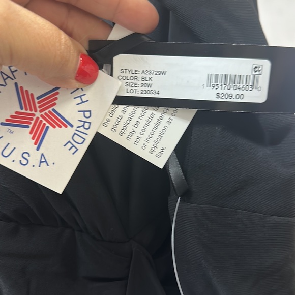 NWT BETSY ADAM Plus Size V-Neck Gown IN COLOR  BLACK - Picture 6 of 11